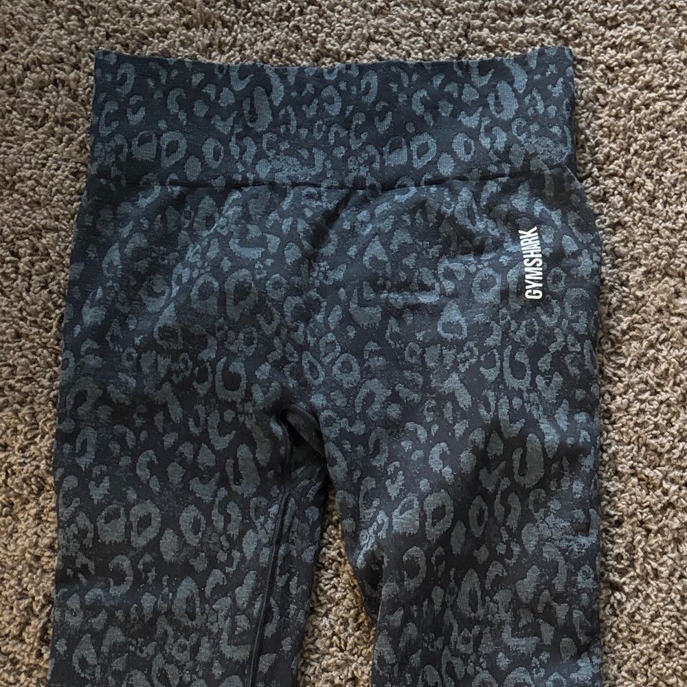 Gymshark Black and Gray Leopard Leggings